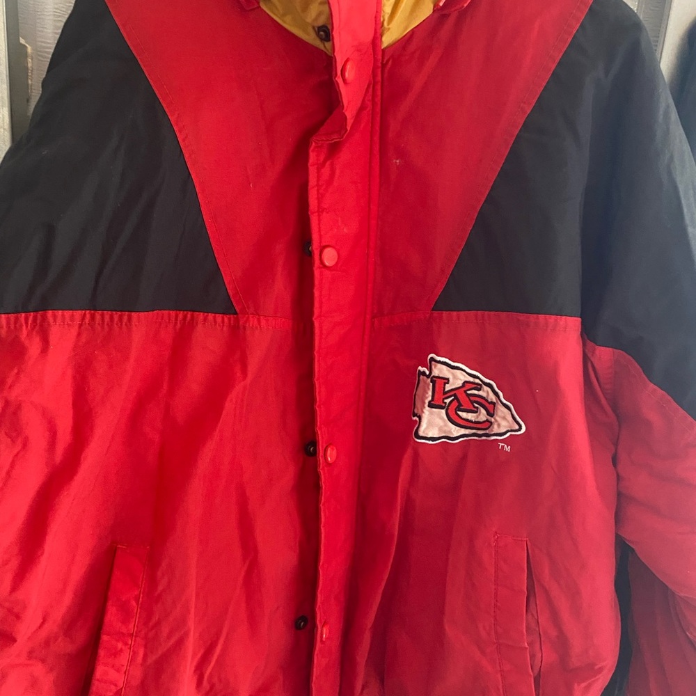 Vintage Kansas City chiefs chalk line coat xl